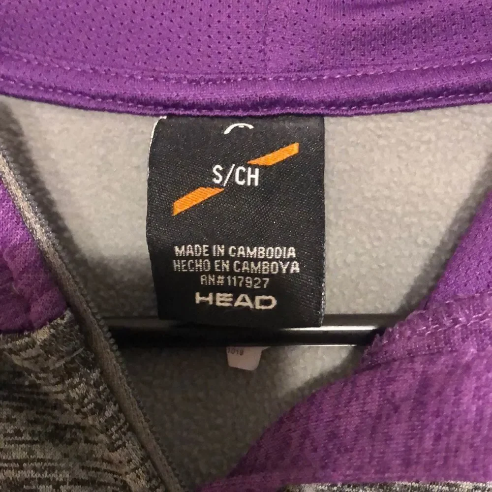 Head Girls Purple and Gray Hoodie Size Small